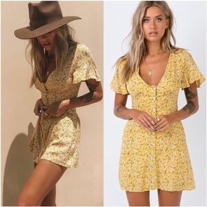 Princess Polly Ditzy Floral Daisy Mini Dress w/Pockets